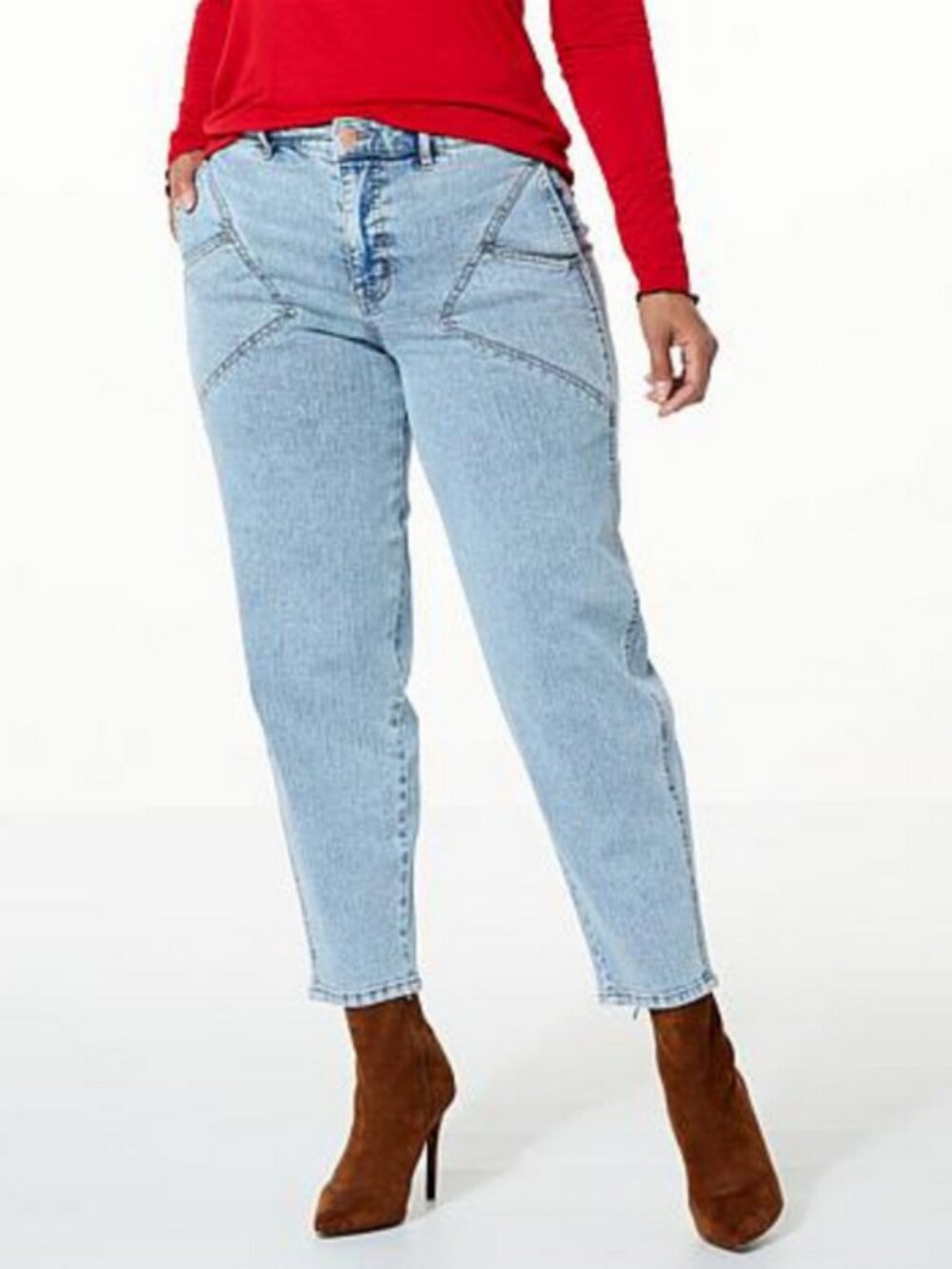 G by Giuliana Women's Denim Tapered-Leg Ankle Jean Light Acid Wash Size 16W